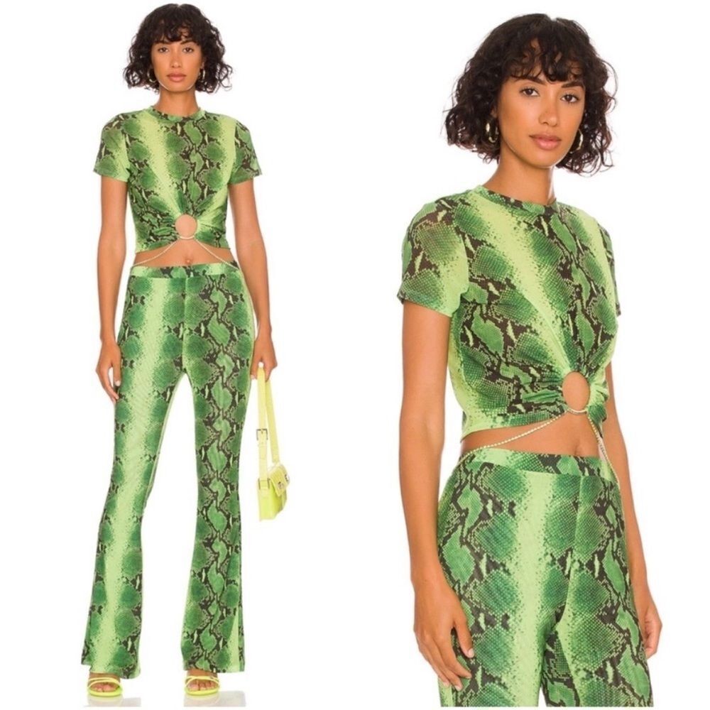 NWT Cult Gaia x Bratz green ombré snakeskin Sheridan pants